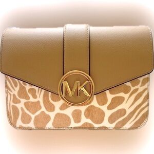 MICHAEL KORS Carmen Medium Convertible Crossbody Bag Camel with Dust Bag NWT